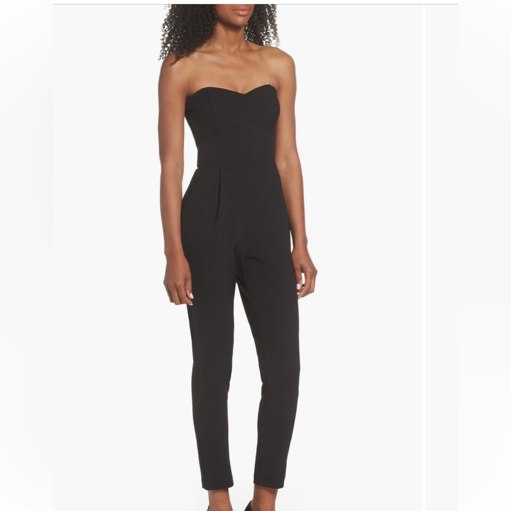 Elegant Black Strapless Jumpsuit